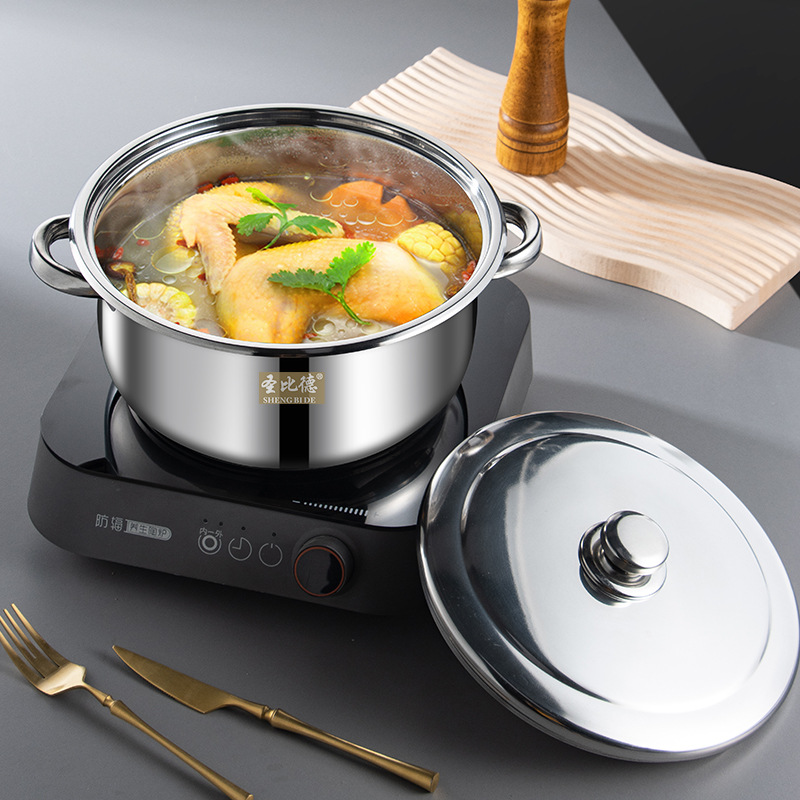 Cross-Border Stainless Steel Soup Pot Set Southeast Asia Hot Sale Kitchen Cooking Soup Pot 10 PCs Set Pot Set Gift