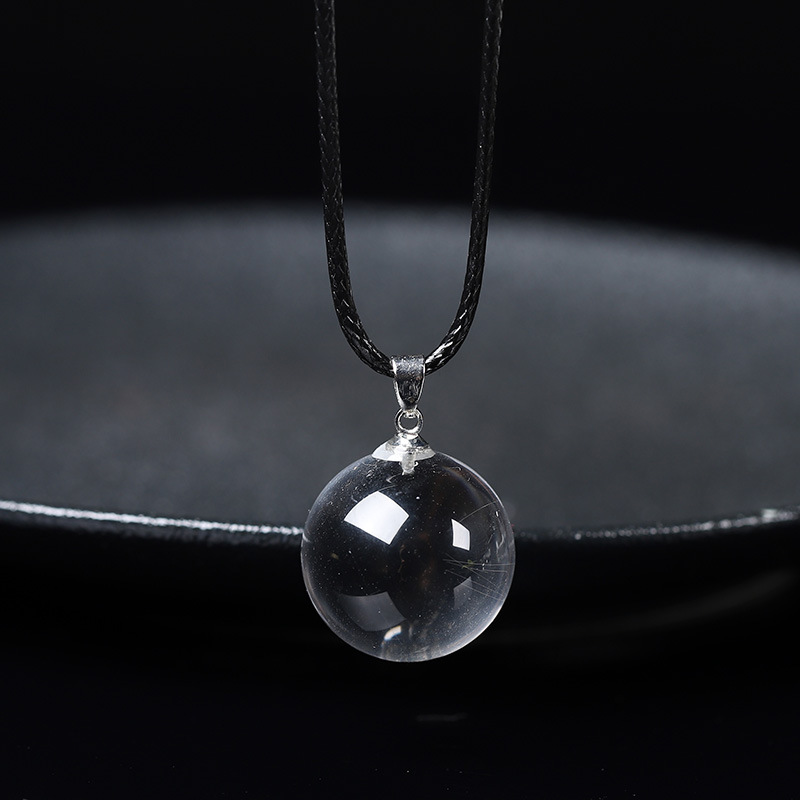 批发天然白水晶球吊坠 转运珠diy锁骨项链 有求必应时来运转挂坠