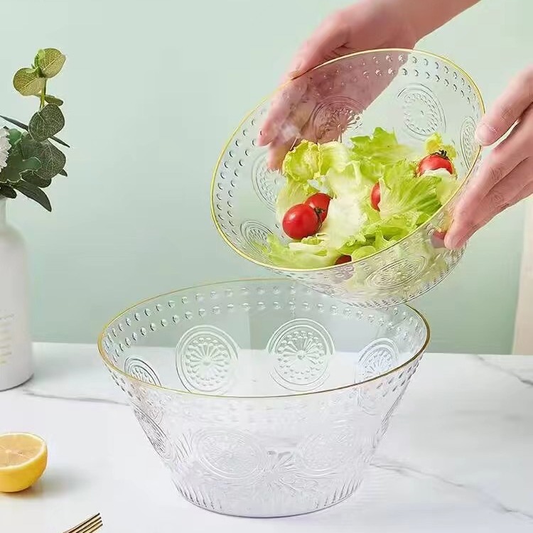 Ins Pyrex Bowl Salad Bowl Household Transparent Fruit Bowl