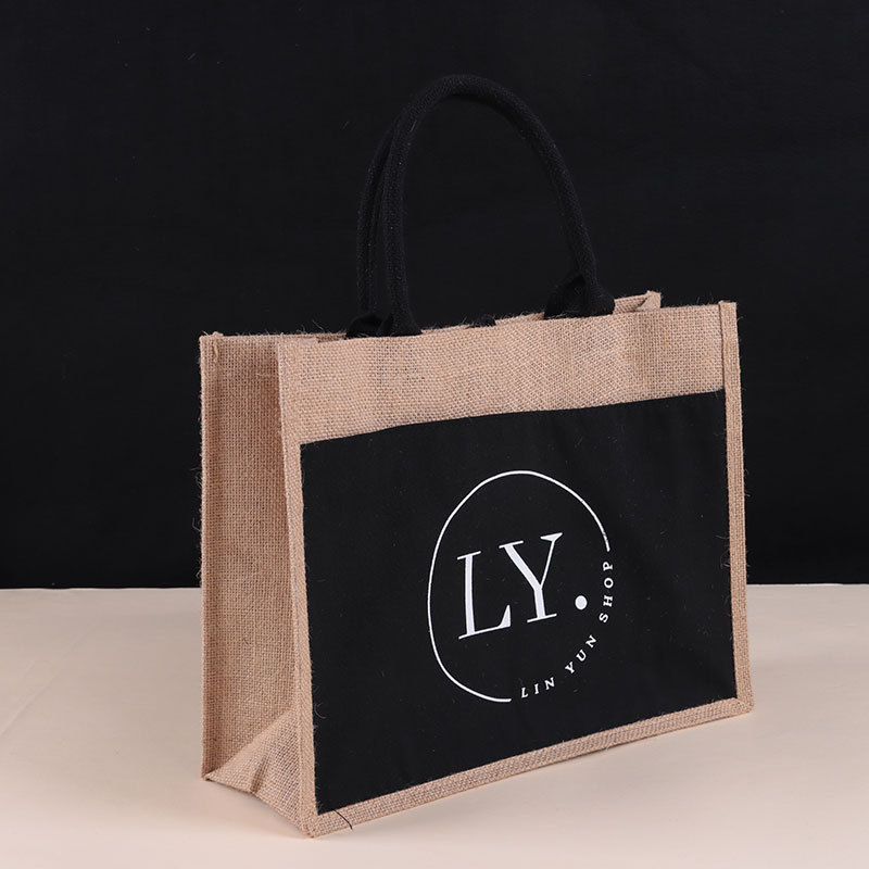 Customized Splicing Sack Ins Style Film Coated Waterproof Shopping Bag Hand Gift Bag Business Gift Bag Printed Logo
