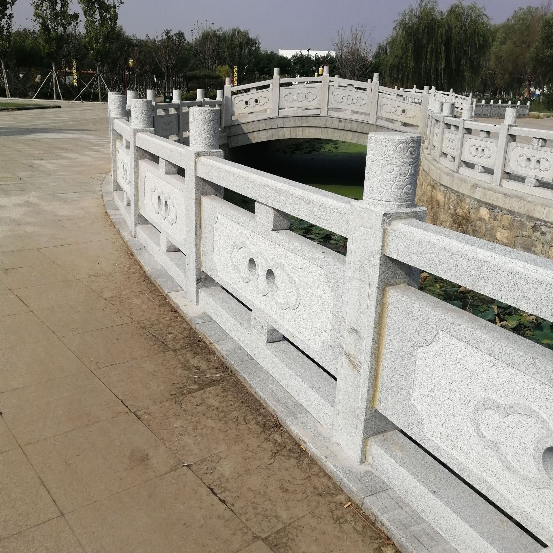 石栏杆 古建筑仿古石雕栏杆河边安全石护栏 阳台装饰石栏杆