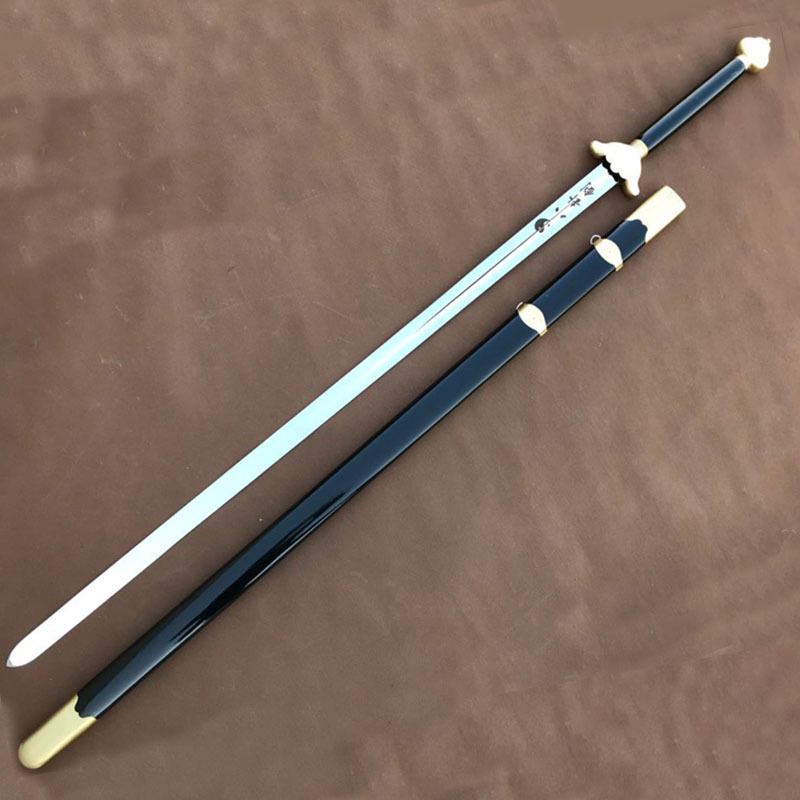 武当太极剑双手剑不锈钢软剑陈师行武术表演剑长柄剑未开刃