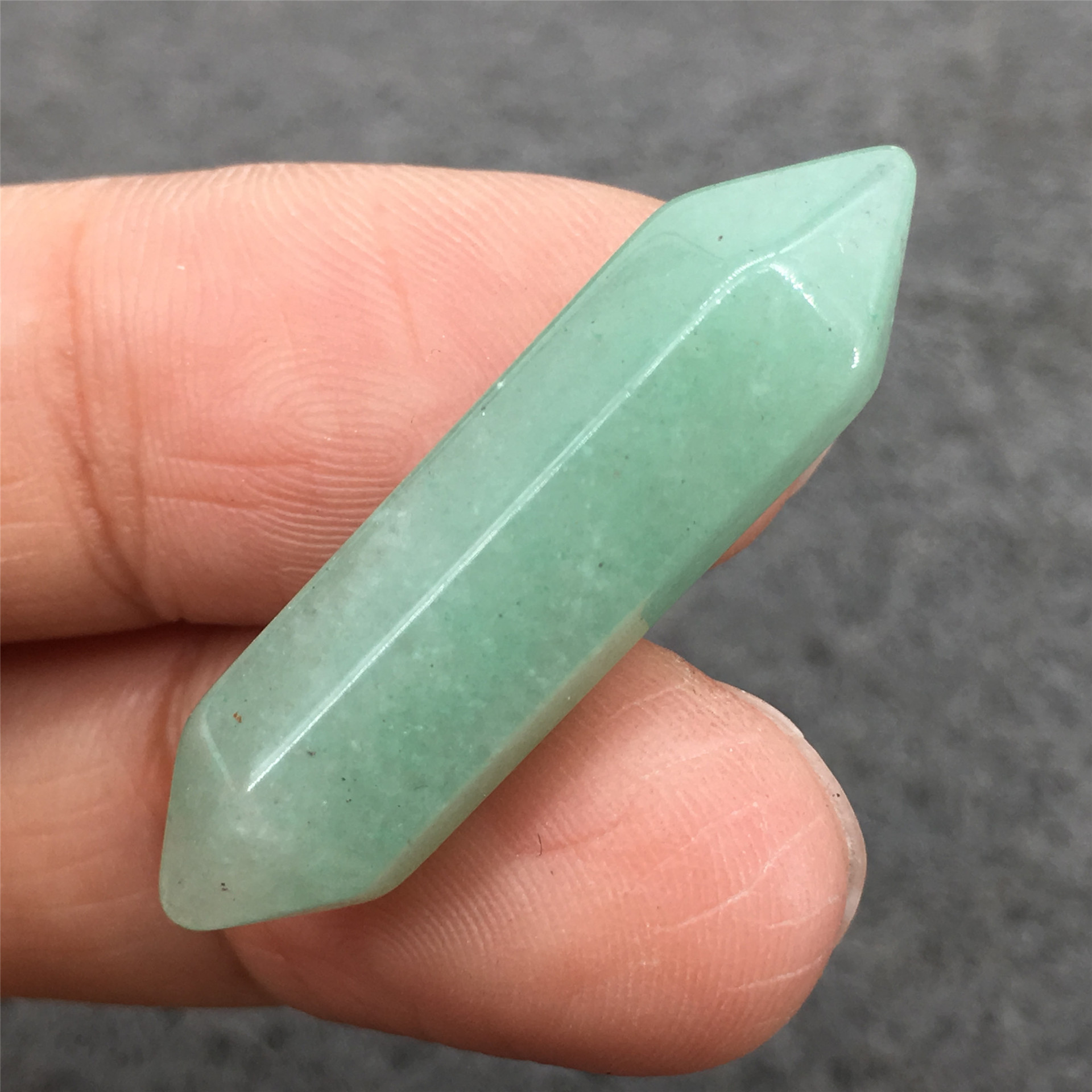 批发天然水晶雕刻东陵玉迷你双尖收藏工艺品礼物小摆件