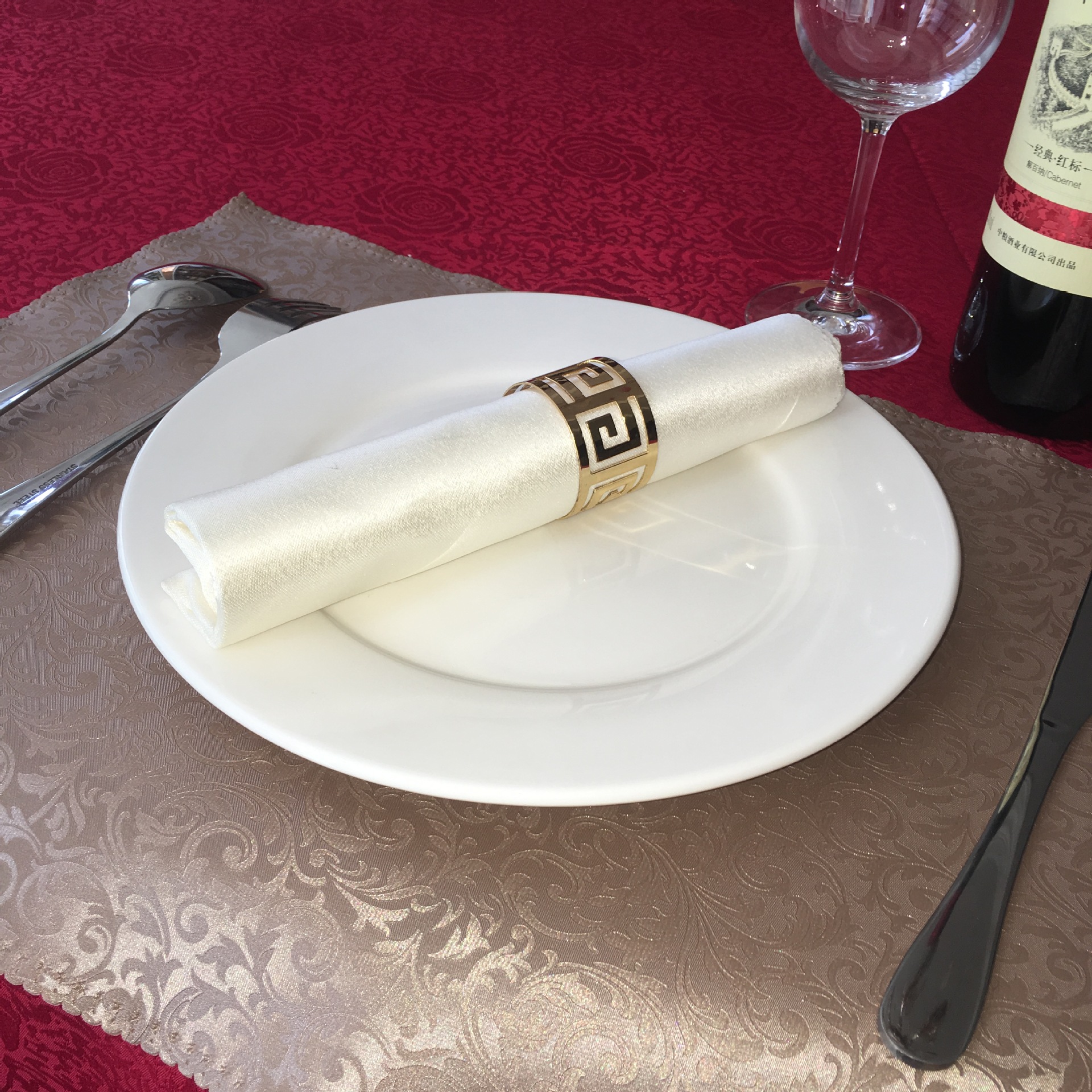 酒店餐巾布西餐厅商用垫布口巾会所单色不掉毛擦杯布餐布样板房