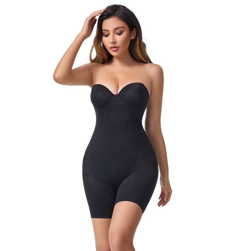Cross-Border Women's Body Shaping Seamless Sticky High-End Corset with Bra Slim Sheath Flat Leg Jumpsuit Belly and Waist Shaping
