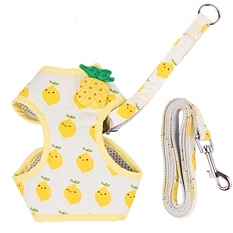 New Dog Rope Small and Medium-Sized Dog Chest Strap Fruit Printed Dog Breast Strap Dog Chest Strap Anti Breaking Loose Adjustable Dog Leash