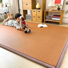日式藤席地垫加厚榻榻米床垫家用打地铺凉席卧室地毯夏季地垫席子