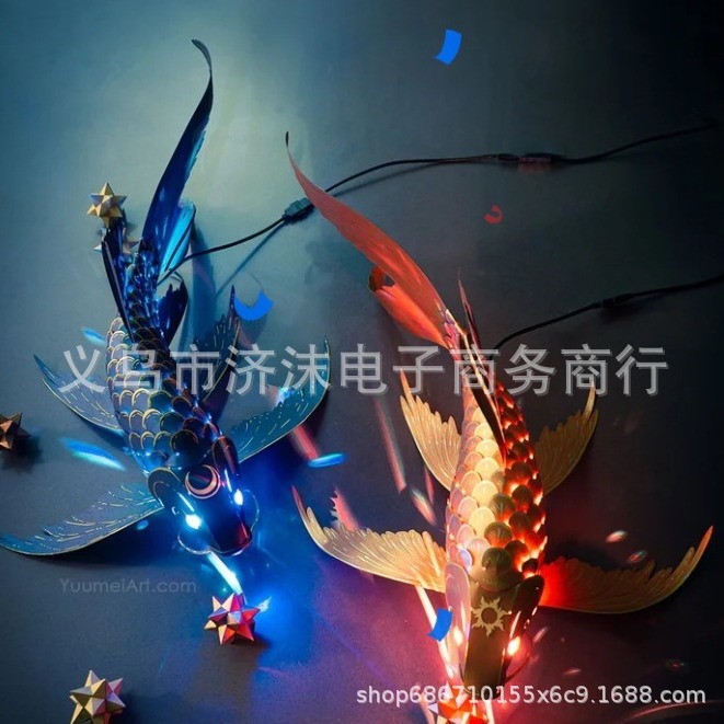 跨境新品flying fish lantern联锁纸制锦鲤飞鱼灯笼-阿里巴巴