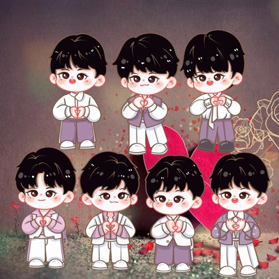 时代少年团亚克力立牌人形摆件设计卡通双面照片diy动漫钥匙扣