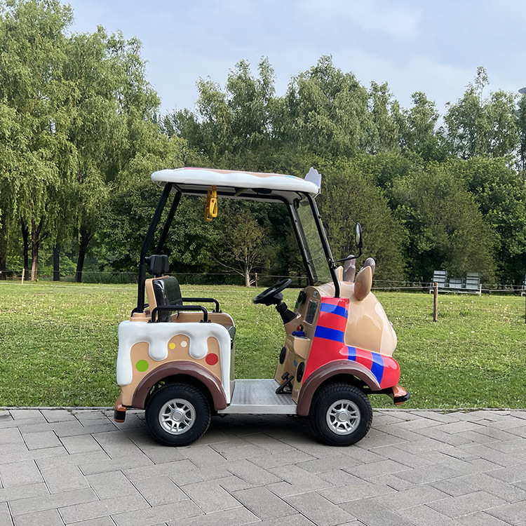 麋鹿卡通电动代步车观光车2人座代步游玩广场车游览车公园观光车-阿里