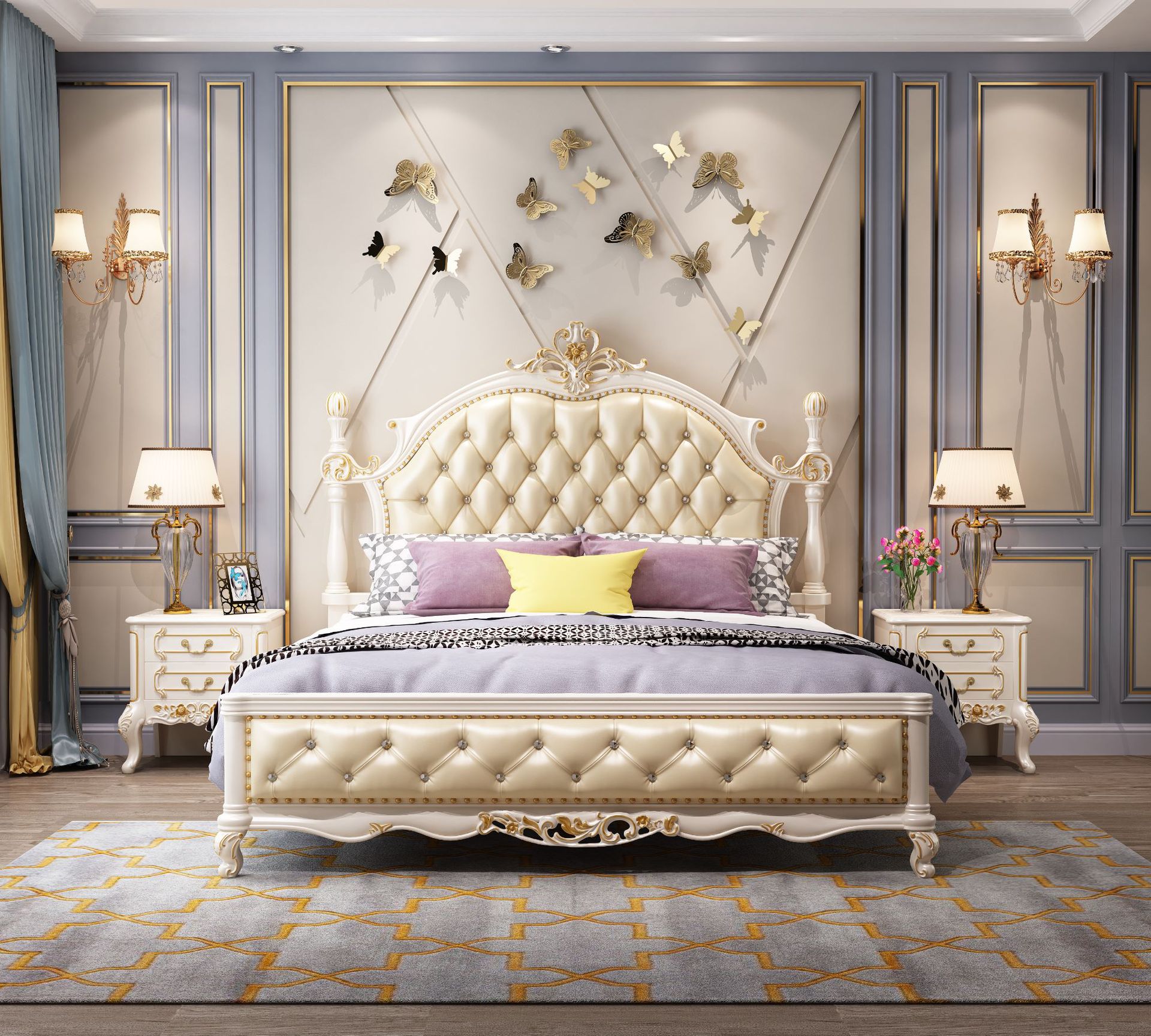 8米双人韩式公主床简约高箱储物美式软包床主卧家具