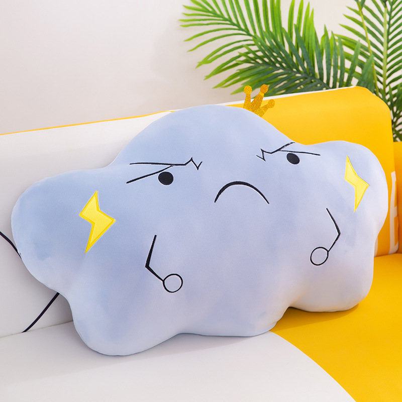 Factory Direct Supply Cartoon Cloud Pillow White Cloud Large Backrest Plush Toy Cute Girl Bed Cushion for Leaning on Clip