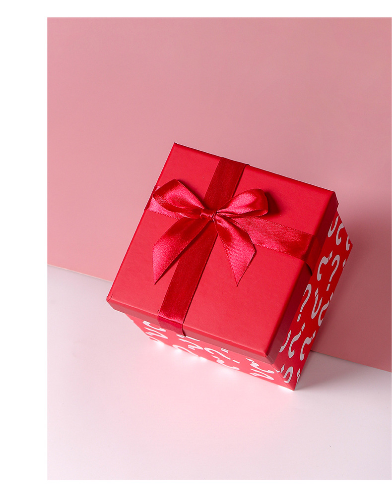 盲盒2020网红新款红色问号惊喜神秘 蝴蝶结结婚礼伴手礼礼盒空盒