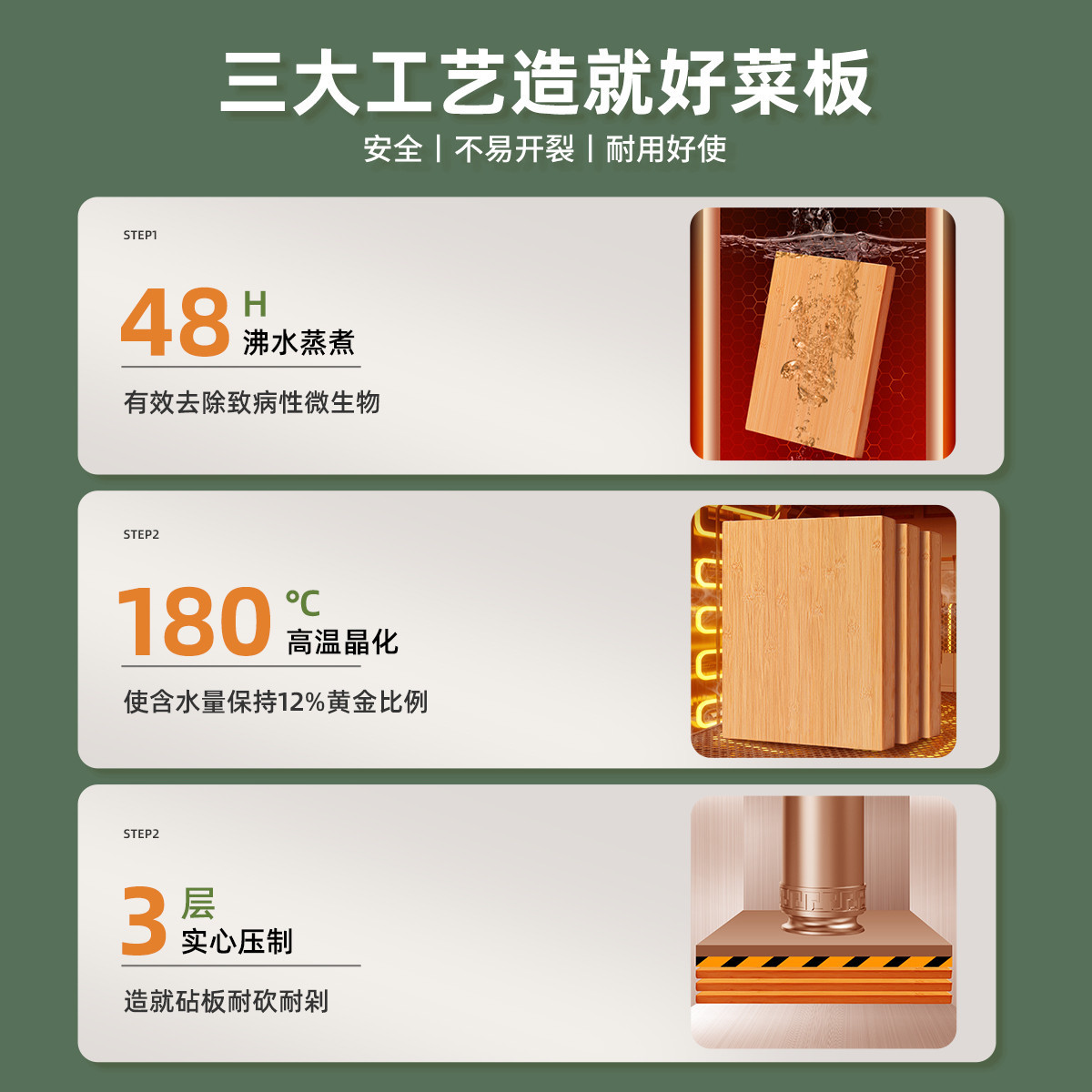 Suncha Cutting Board Bamboo Chopping Board Cutting Board Mildew-Proof Household Bamboo Bake Board Fruit Thickened Rolling Noodles