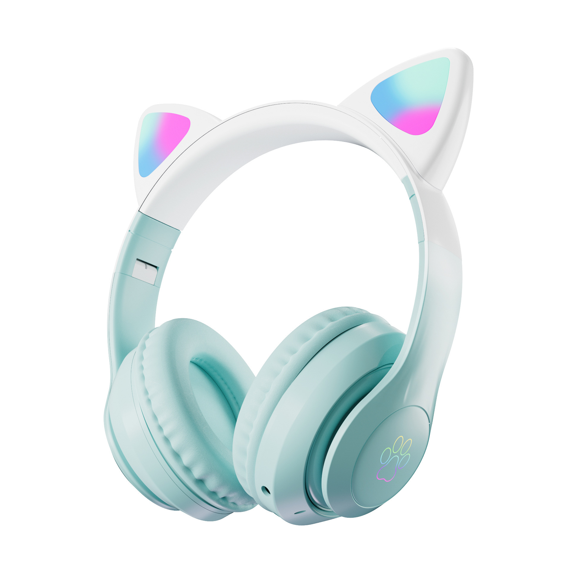 STN-28PRO New Gradient Color Craft Wireless Cat Ear Bluetooth Adorable Colorful Dazzling Light Headset