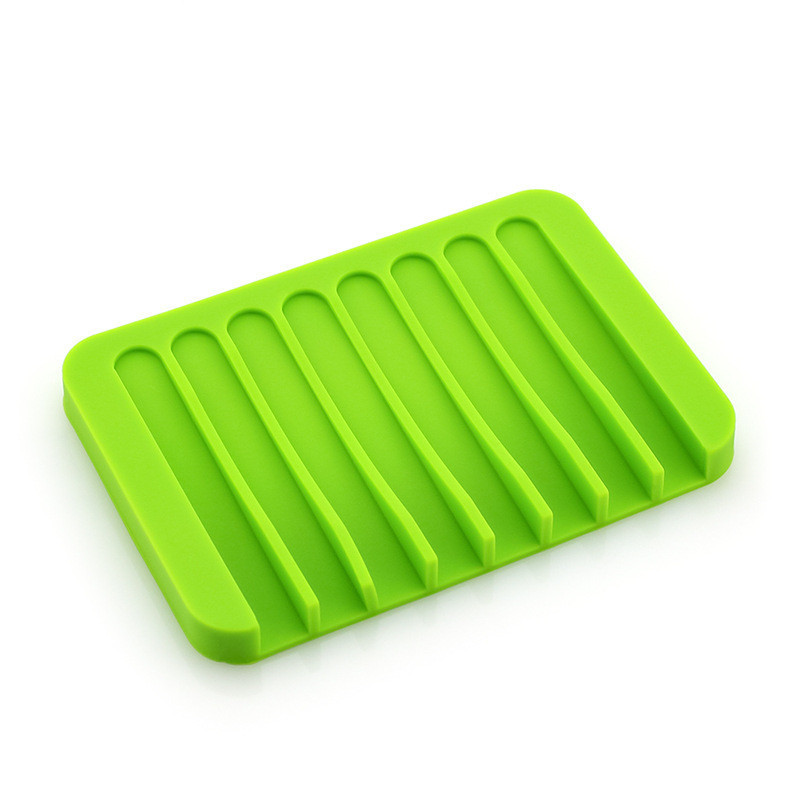 Cross-Border Silicone Soap Box Bathroom Kitchen Non-Slip Draining Soap Pad Factory Direct Bathroom Quick Draining Box