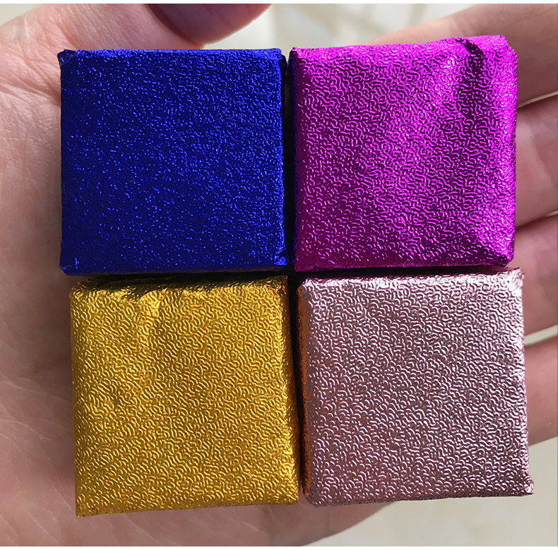 彩色锡纸橘桔纹黑芝麻丸小柑橘普龙珠洱沱茶叶金包装铝箔纸9*9cm