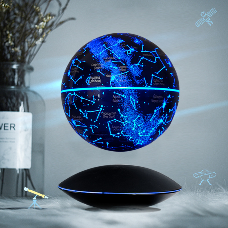 6-Inch Luminous Globe Ornament Creative Crafts Gift Maglev Globe