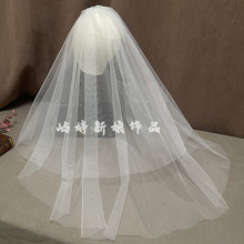 领证头纱简约新娘领证头纱求婚结婚拍照道具简约超仙双层式发饰