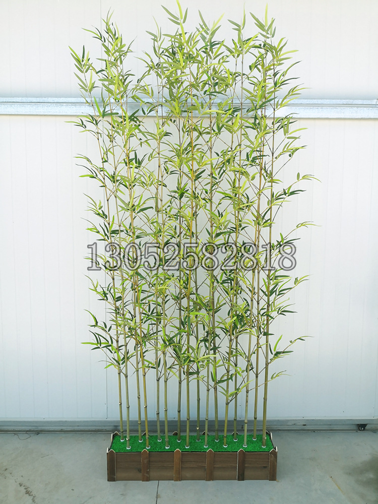 仿真竹子花箱底座插假竹子碳化防木花盆即插即用免安装