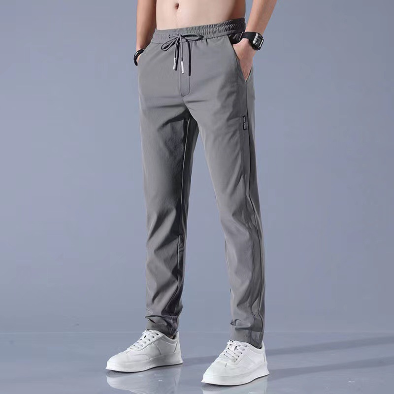 Summer Ice Silk plus Size Casual Pants for Work Men Breathable Loose Dirty Work Clothes Work Pants Trousers