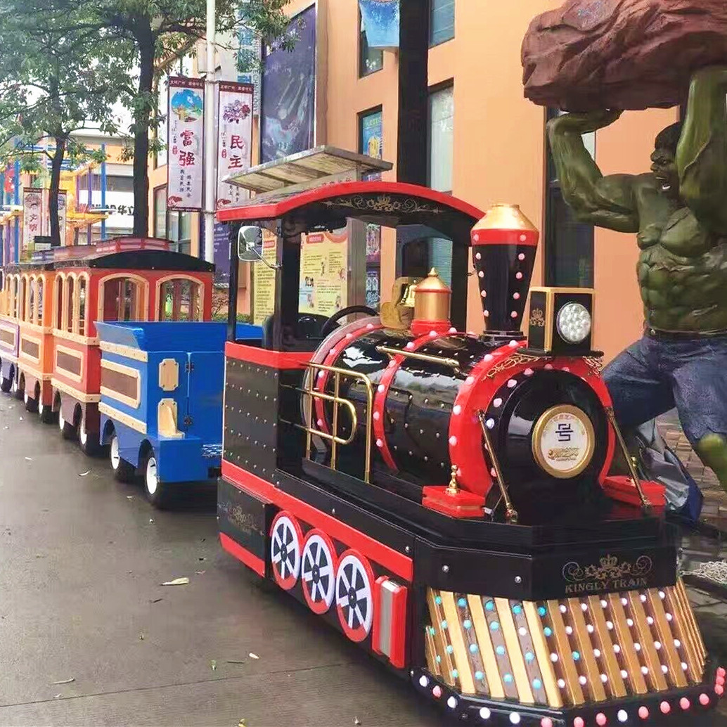室内商场电动小火车游乐设备 广场步行街观光无轨小火车 支持定制