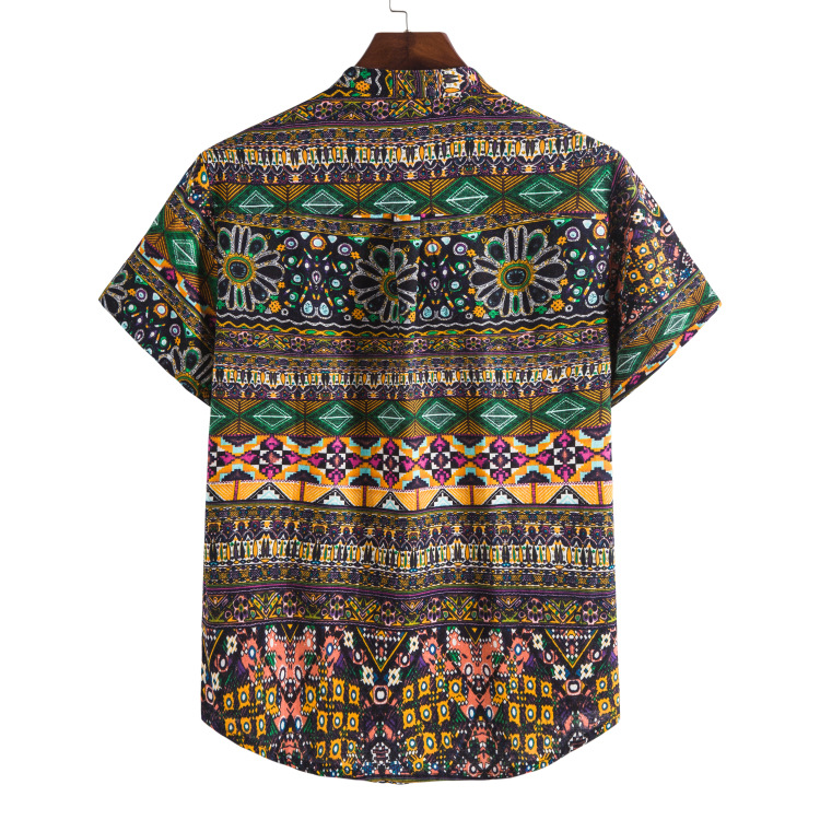 柬埔寨男装老挝泰国服装泰式缅甸服饰东南亚风情装旅游亚麻polo衫