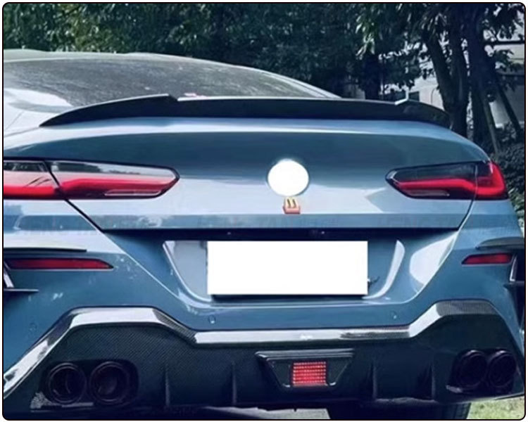 适用于宝马8系g15 g16改装干碳纤维两门敞篷v款尾翼后扰流板配件