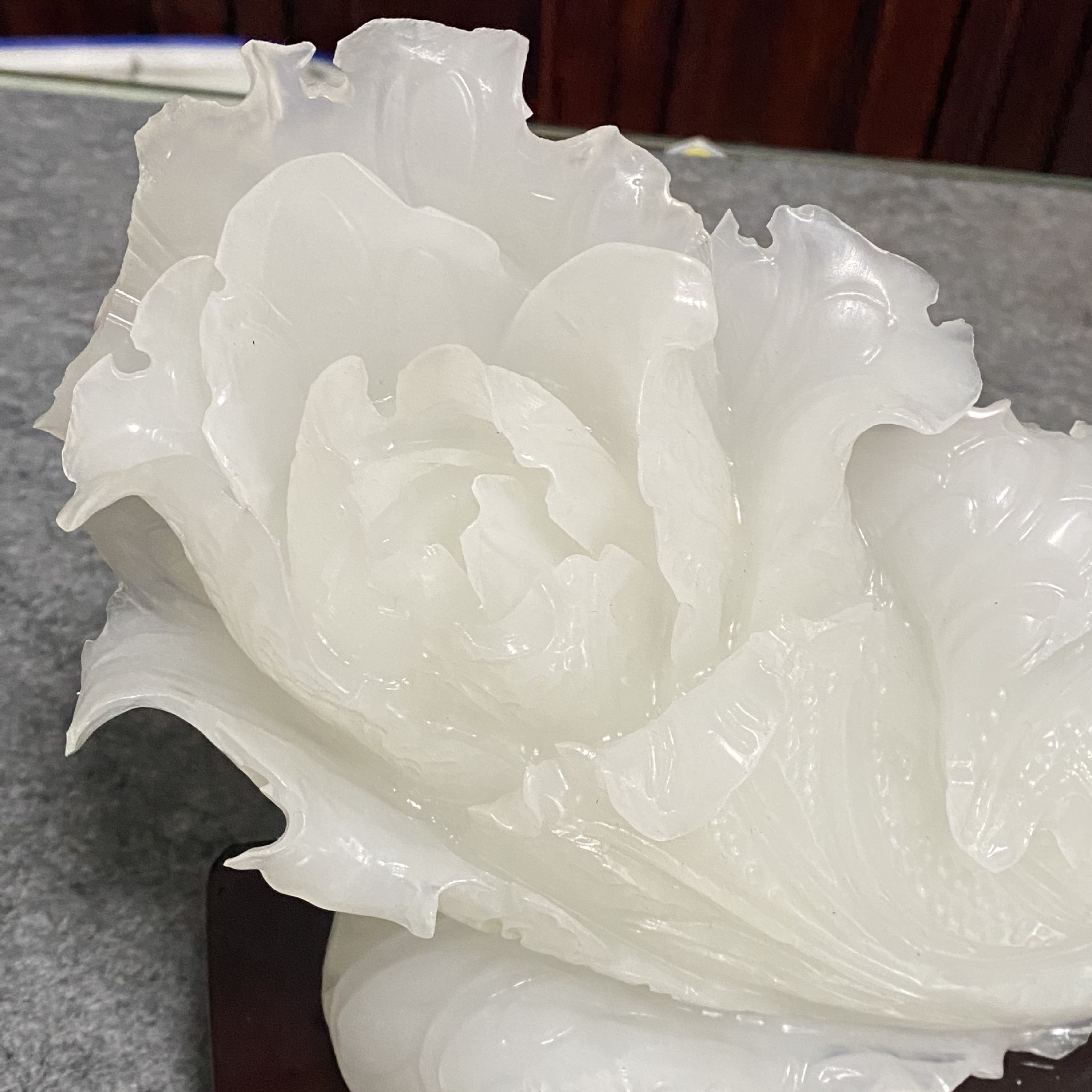 玉白菜摆件 阿富汗白玉羊脂玉白菜植物花卉家居开业客厅商务礼品