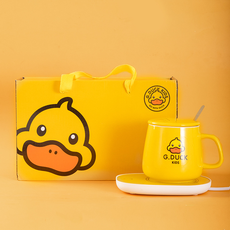 55 Degrees Thermal Cup Warm Cup Thermos Cup Small Yellow Duck Cup Warming Holder Wholesale Thermal Cup Pad Ceramic Cup