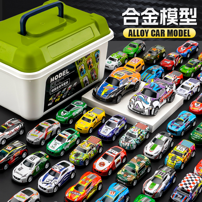 Manufacturer Mini Metal Car Car Tiktok Pull Back Car Set 21-Piece Iron Car Children's Toy Car Model