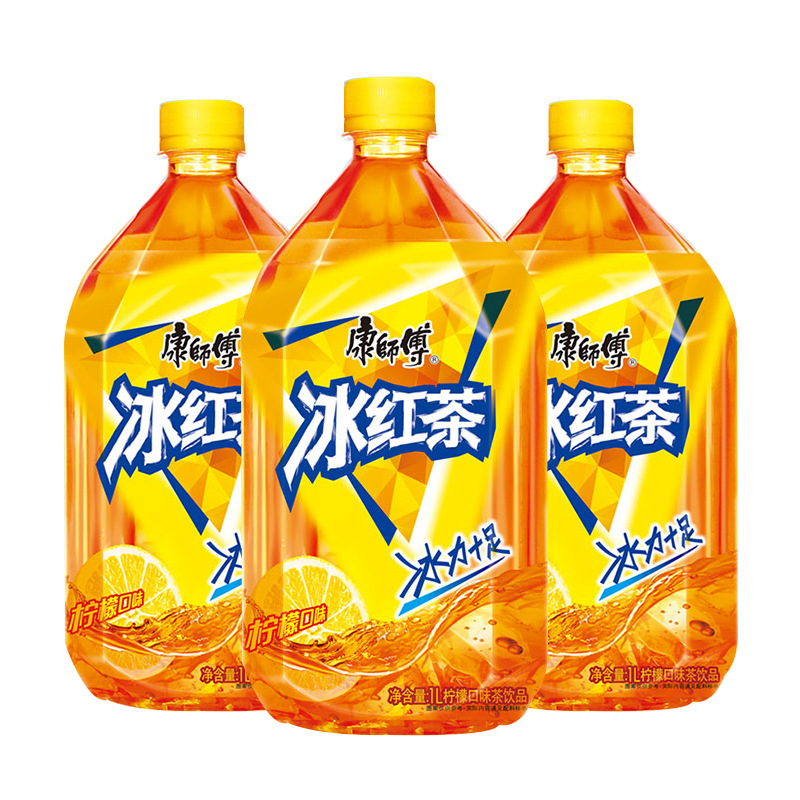 康师傅冰红茶柠檬味1l大瓶装夏日饮品柠檬茶饮料一件代发红茶批发