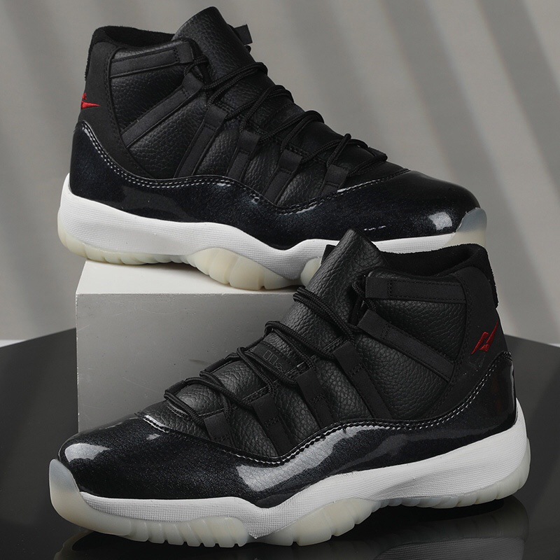 正品头层牛皮aj11大魔王高帮篮球鞋莆田鞋运动跑步鞋康扣乔aj男鞋