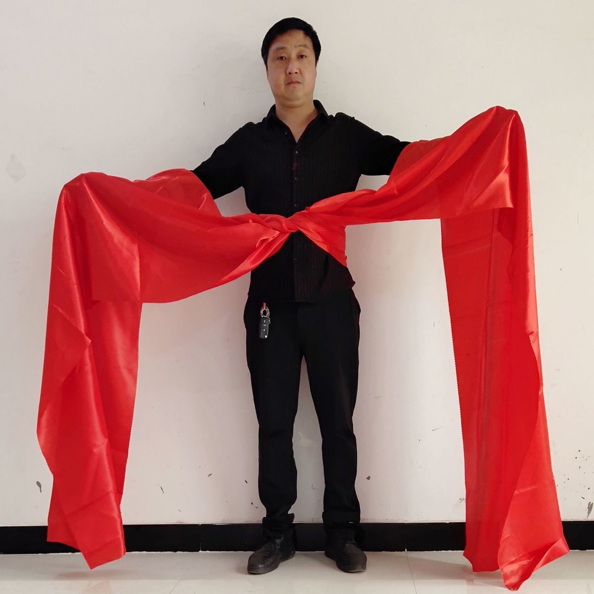 包邮秧歌红绸带 舞蹈绸子大红绸布长彩带 年会红绸腰鼓腰带道具