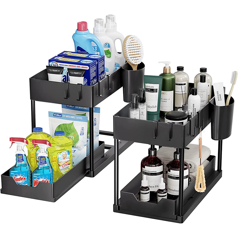 Amazon Pull-out Double-Layer Storage Rack Kitchen Sink Removable Storage Table Spice Rack Seasoning Storage Rack