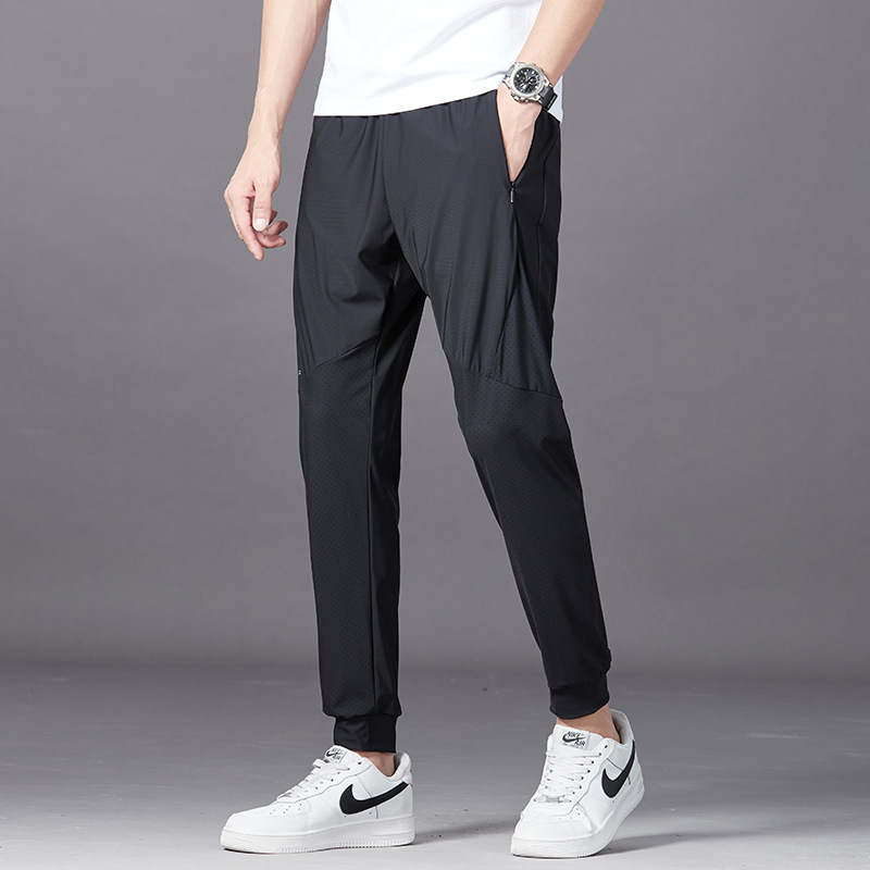 锦纶冰丝男运动裤户外休闲束脚长裤速干微弹男子运动裤