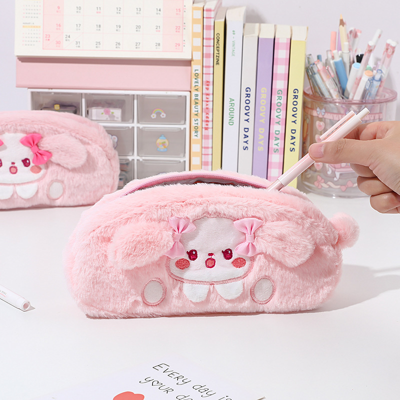 xz-h32005绒绒狗毛绒笔袋可爱女孩少女铅笔盒笔盒文具袋-阿里巴巴