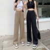 Drape suit Wide leg pants Spring and summer Korean Edition 2022 new pattern Paige Show thin black Easy Mopping the floor trousers ins