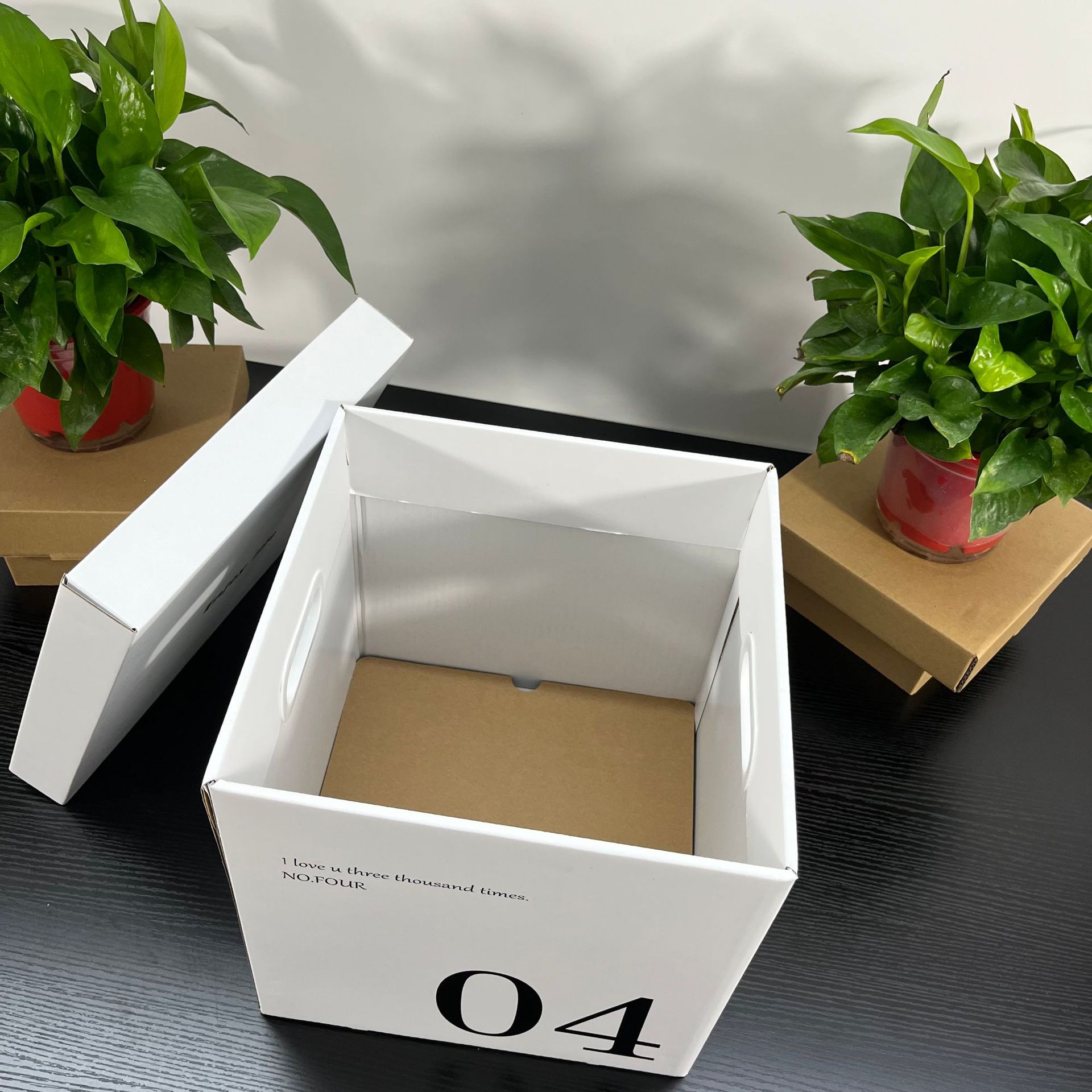 白色大号纸质带盖 收纳箱 后备箱整理衣服书本玩具 储物箱