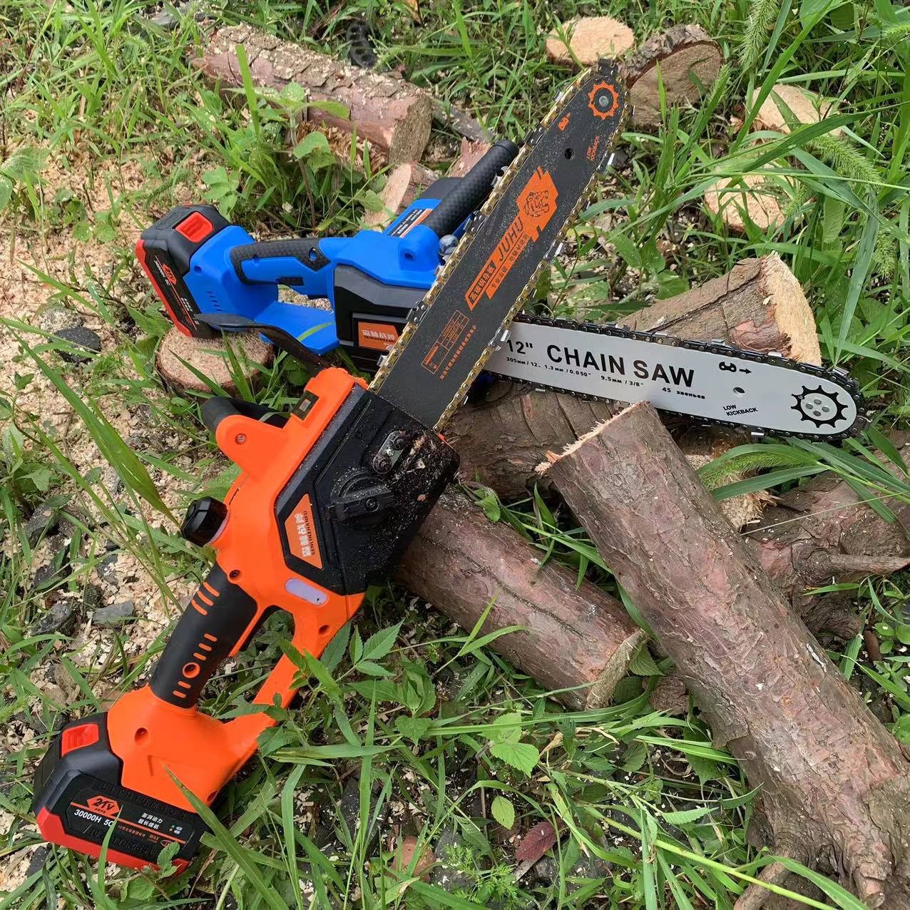 12寸锂电高速锯锂电锯电链锯1300毫安10节电池双电一充精品塑盒