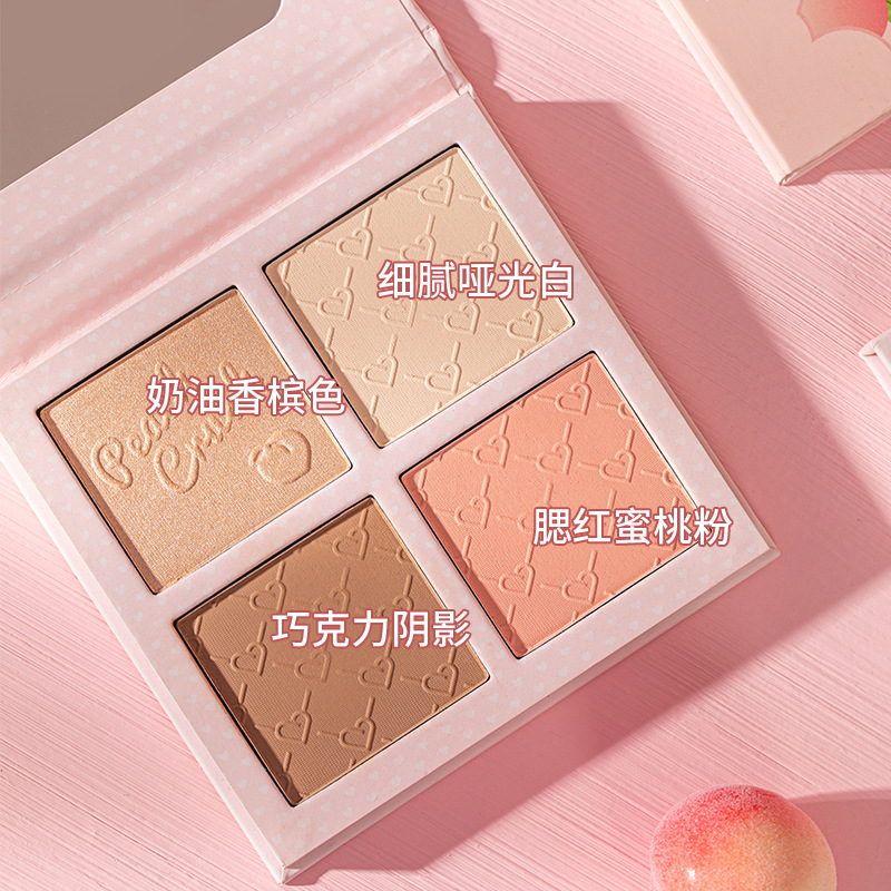 Fulovjell Fu Yuanji Xia Zhi Sweetheart Four-Color Contour Compact Nose Shadow Highlight Blush Oversized Makeup Palette Three-Dimensional