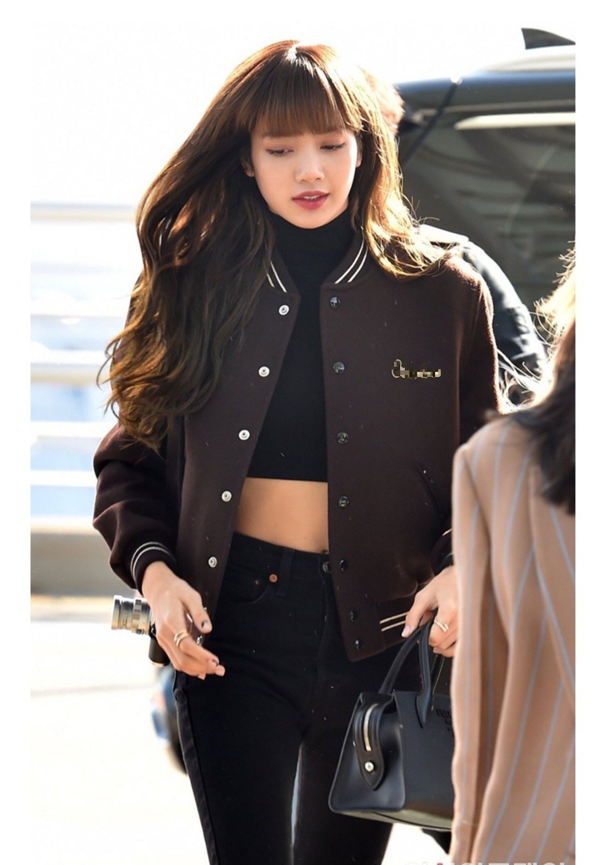 现货lisa明星同款棒球服外套毛呢夹克宽松2021秋冬时尚新款ins潮