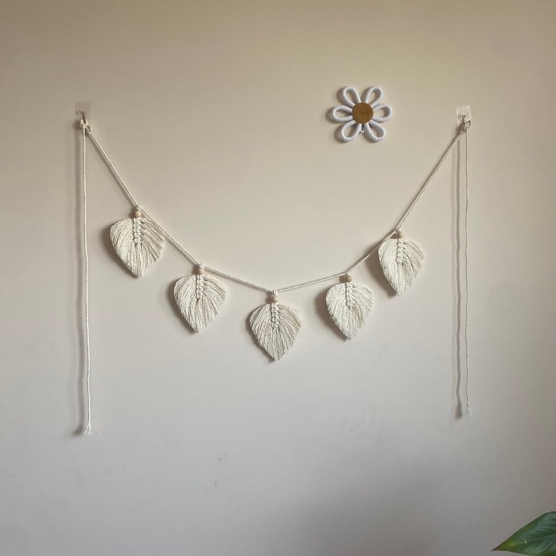 新款创意树叶挂毯波西米亚风手工编织棉绳房间壁挂家居墙面装饰