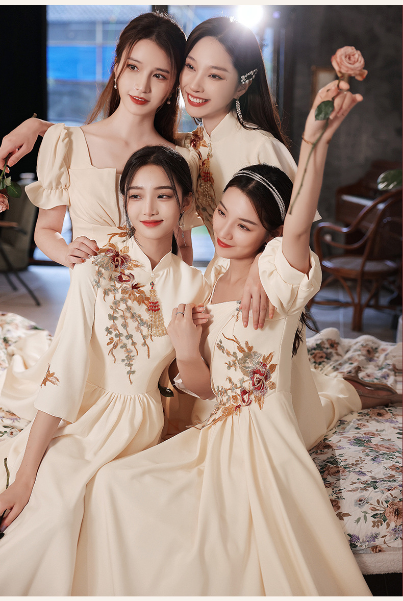 中式伴娘服2022春夏新款中式婚礼伴娘礼服姐妹团秀禾服汉服婚礼女