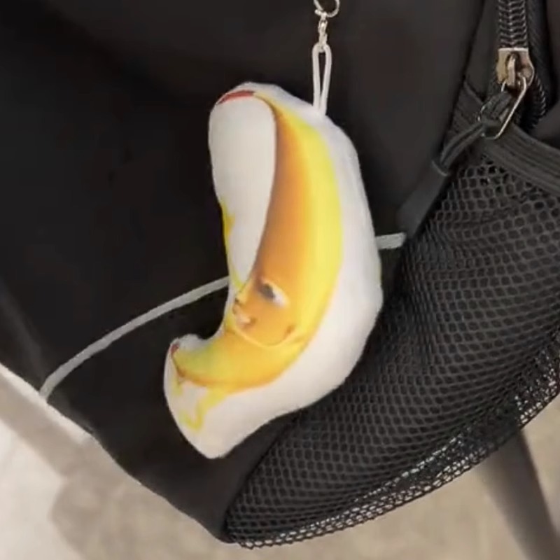 A Big Banana Voiced Key Ring Cute Funny Creative Doll Package Pendant Girlfriends' Gift Plush Sound Pendant