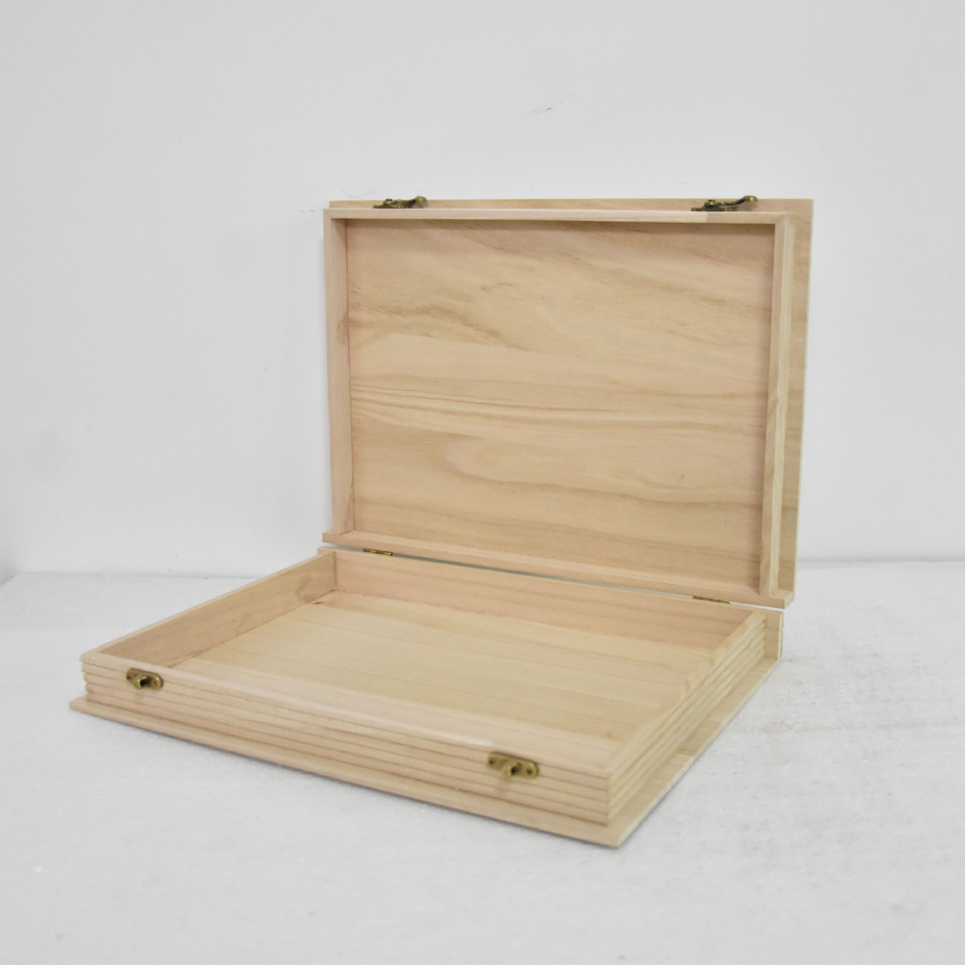 简约木质包装盒书本木头盒子带锁扣木质礼品盒