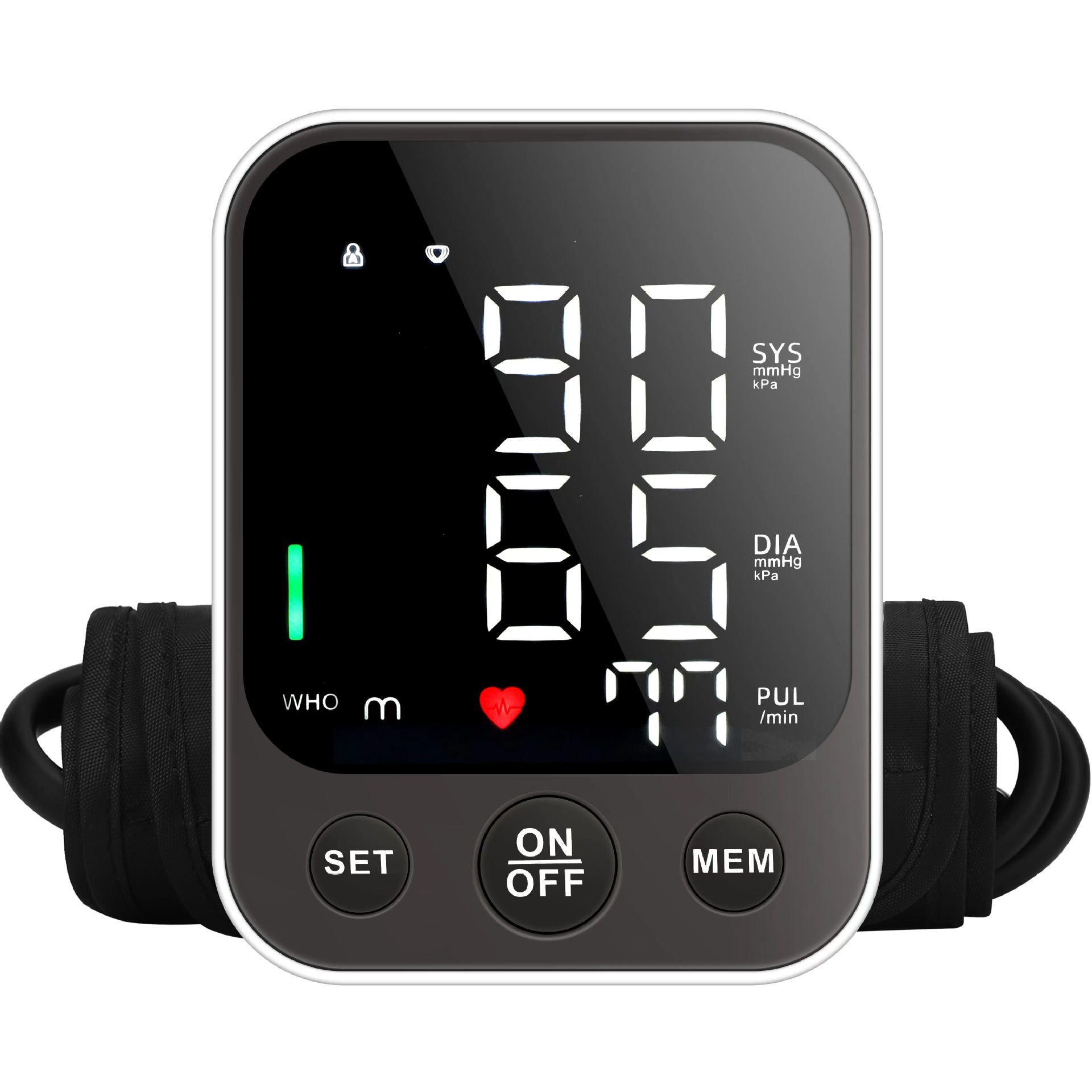 Led Screen Electronic Sphygmomanometer with Voice Sphygmomanometer Intelligent Blood Pressure Measuring Instrument Arm English