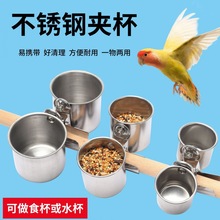 Parrot food box can cup clip cup stainless steel鹦鹉食盒1