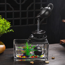 悬壶循环流水摆件配件搭配玻璃小鱼缸喷泉加湿器客厅办公室桌面