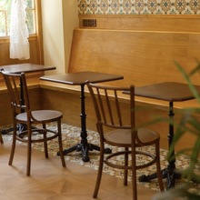复古咖啡厅桌椅奶茶店餐厅休闲区网红洽谈桌子商用实木餐桌椅组合